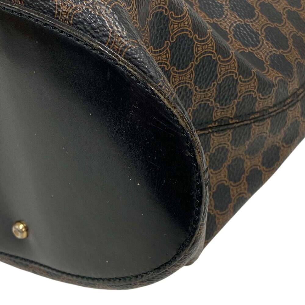 CELINE Circle Logo Macadam Handbag, Black - Picture 4 of 15